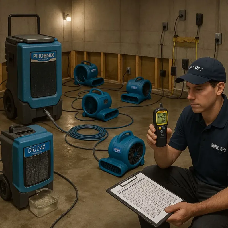 Structural Drying and Dehumidification process in San Saba, TX